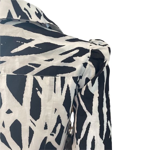 Diane Von Furstenberg Black and White Print Dress Size 6 - Picture 4 of 7